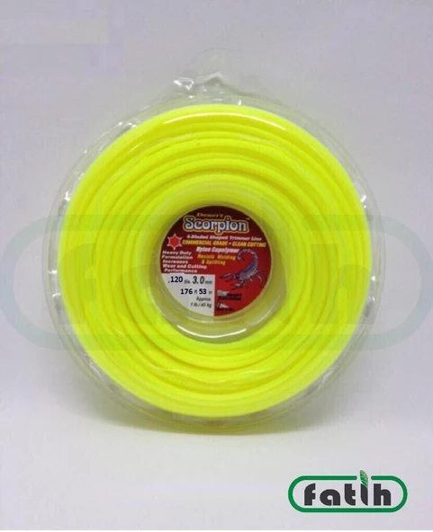 Scorpion Akrep Misina Motorlu Tırpan 3.0 mm Altı Köşe 53 m Sarı ürün görseli 1