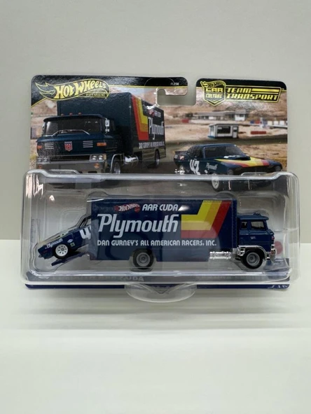 Hot Wheels Team Transport Dan Gurney’s 70 Plymouth AAR Cuda 1/64 Model Araba ürün görseli 1