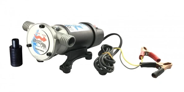 Gross 12 Volt Vakumlu Sıvı Aktarım 1"Mazot Su Süt Pompası Kendinden Emişli ürün görseli 1