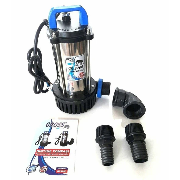 Gross12 Volt Sintine Dalgıç Krom Pompası GR3200 Süt Mazot Yağ Su ürün görseli 1