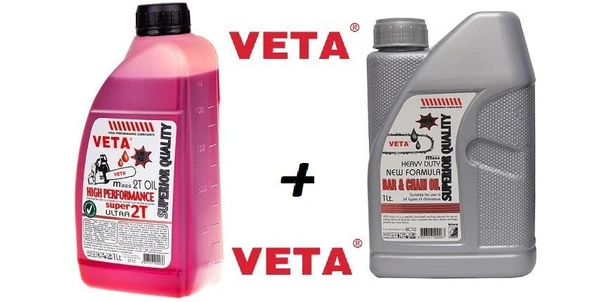 Veta 2 Zamanlı Motor Yağı 1 Lt ve Kılavuz Zincir Yağı 1Lt ürün görseli 1
