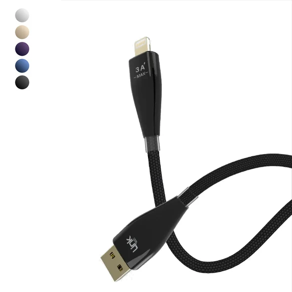 LinkTech K692 USB-A to Lightning 3A Hızlı Örgü Data ve Şarj Kablosu ürün görseli 1