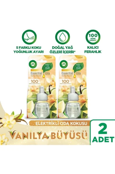 Air Wick Elektrikli Oda Kokusu Yedek Şişe Vanilya Büyüsü - Esansiyel Yağlar Içerir x 2 ürün görseli 1