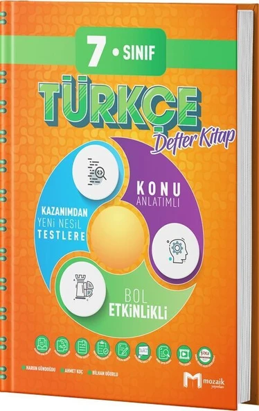 Mozaik Yayınları 7. Sınıf Türkçe Defter Kitap ürün görseli 1