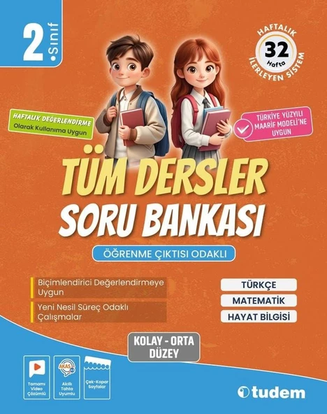 TUDEM 2.SINIF TÜM DERSLER SORU BANKASI 32 HAFTALIK ürün görseli 1