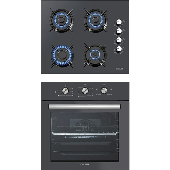 Kumtel Antrasit 2'li Ankastre Cam Set (B66-SF2(MT) + KO-40TAHDF) ürün görseli 1