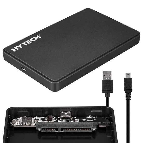 Hytech HY-HDC21 2.5 İnç USB 2.0 SATA Harici Hard Disk Kutusu Siyah ürün görseli 1