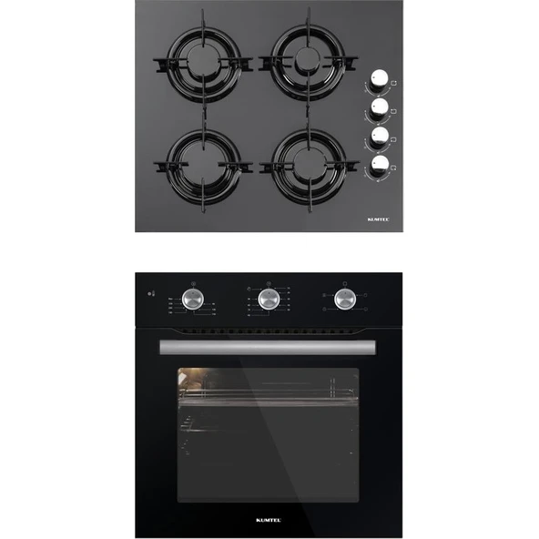 Kumtel 2'Li Siyah Camlı Ankastre Set (A6-SF2 (MT) + KO-40 TAHDF) ürün görseli 1