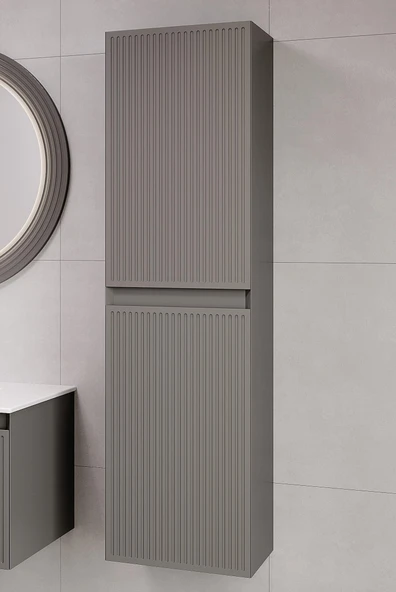 Denko Belgrad 40 cm (Çimento Gri) Banyo Çamaşır Boy Dolabı ürün görseli 1