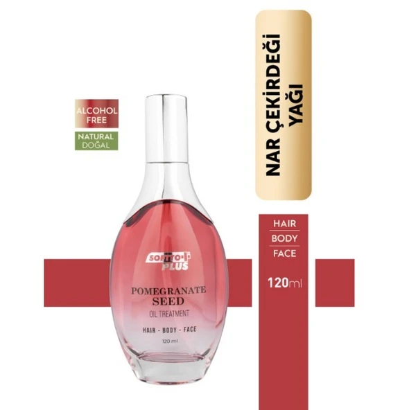 Softto Plus Nar Cilde Parlaklık ve Canlılık Kazandıran Saç Yüz ve Vücut Yağı 120 ml ürün görseli 1