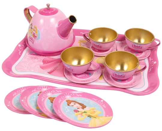 14 Parça Prenses Pembe Metal Oyuncak Çay Seti ürün görseli 1