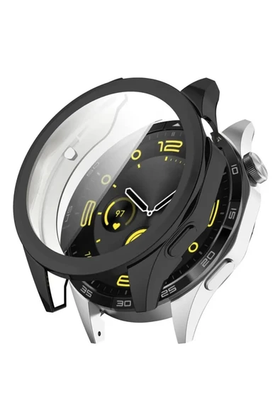 KRETON KRETON Huawei Watch GT4 46mm Uyumlu Kasa ve Ekran Koruyucu 360 Tam Koruma Silikon Kılıf ürün görseli 1