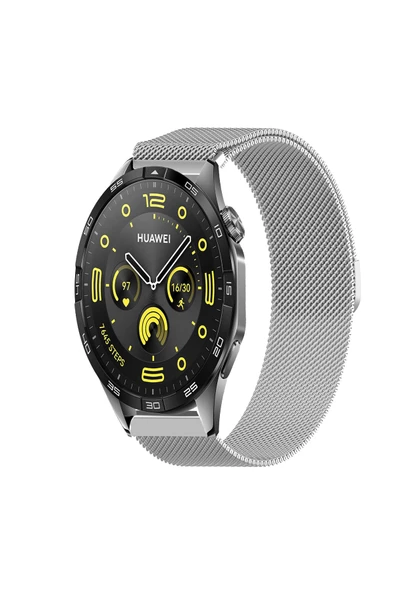 KRETON KRETON Huawei Watch Gt4 46mm Uyumlu Kordon Hasır Metal Örgü Tarz Mıknatıslı Milano Kayış ürün görseli 1