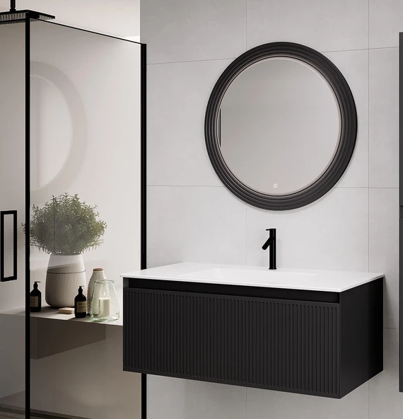 Denko Belgrad 101 cm (Antrasit) Banyo Dolabı Takımı ürün görseli 1