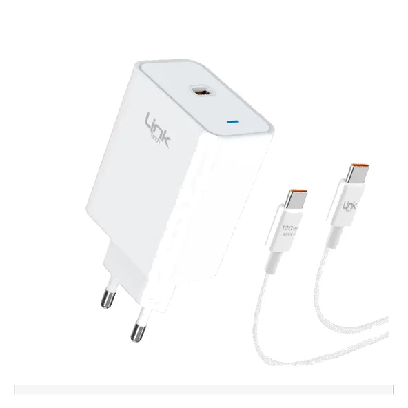 LinkTech T463e Eco 45W Turbo (67-120W) Type-C to Type-C Kablolu Şarj Aleti ürün görseli 1
