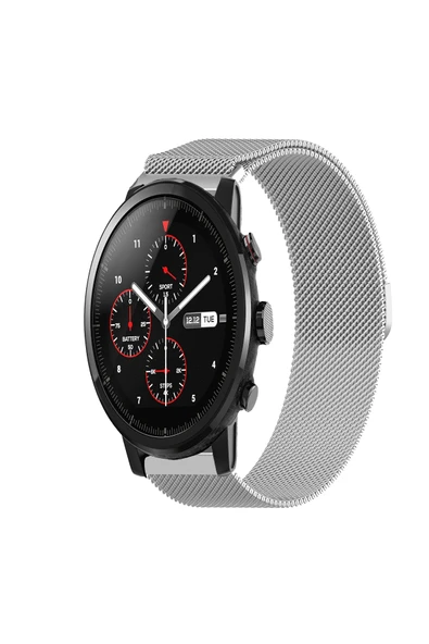 KRETON KRETON Amazfit Pace 2 Stratos Uyumlu Kordon Hasır Metal Örgü Tarz Mıknatıslı Milano Kayış ürün görseli 1