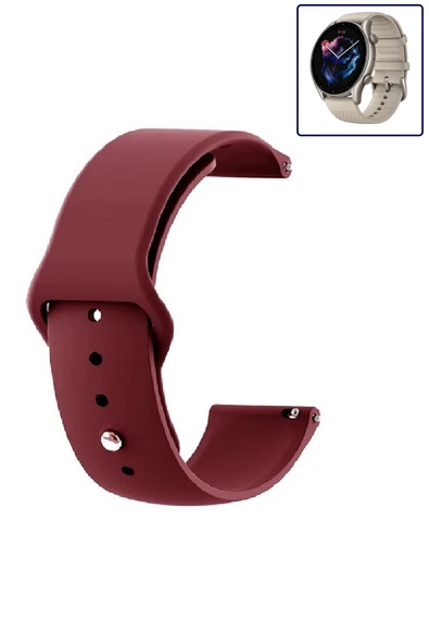 KRETON KRETON Amazfit GTR3-GTR3 PRO Uyumlu BORDO Kordon Yumuşak Dokulu Silikon Kayış ürün görseli 1