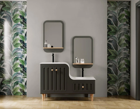 Denko Ada 120 cm (Antrasit) Banyo Dolabı Takımı ürün görseli 1