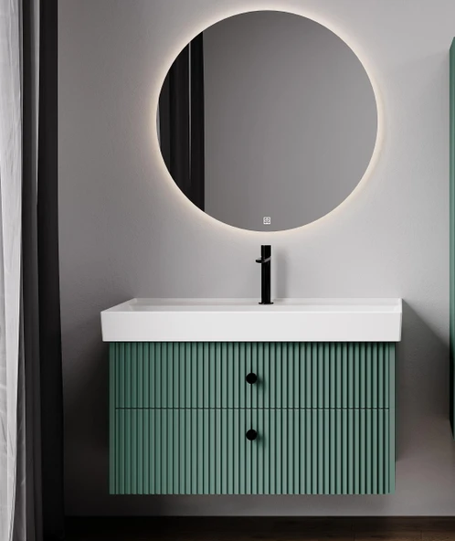 Denko Marsilya 100 cm (Beyoğlu Yeşil) Banyo Dolabı Takımı ürün görseli 1