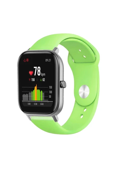 KRETON KRETON Amazfit GTS-GTS2-GTS2E-GTS3-GTS4-GTS4 Mini Uyumlu AÇIK YEŞİL Kordon Yumuşak Dokulu Silikon Kayış ürün görseli 1