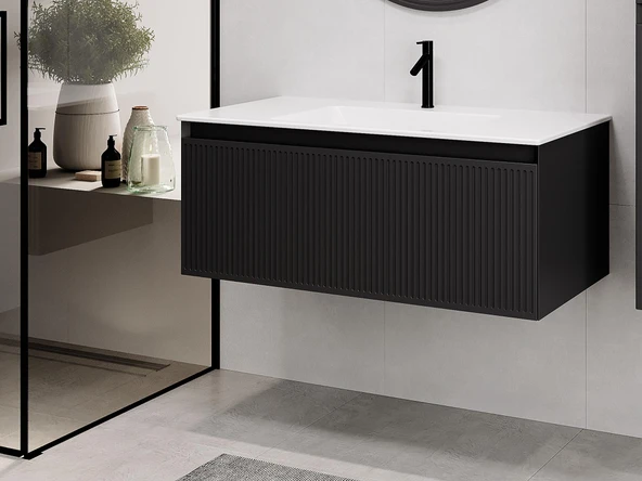 Denko Belgrad 101 cm (Antrasit) Banyo Dolabı (Alt Modül Lavabo) ürün görseli 1