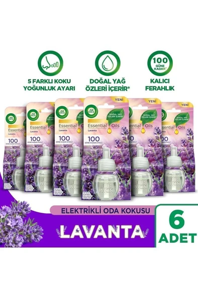 Air Wick Elektrikli Oda Kokusu Yedek Şişe Lavanta - Esansiyel Yağlar Içerir x 6 ürün görseli 1