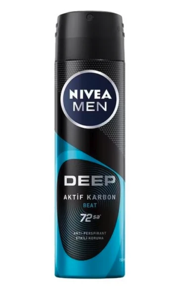 Nivea Men Deodorant Deep Beat Aktif Karbon Erkek Sprey 150 ml ürün görseli 1