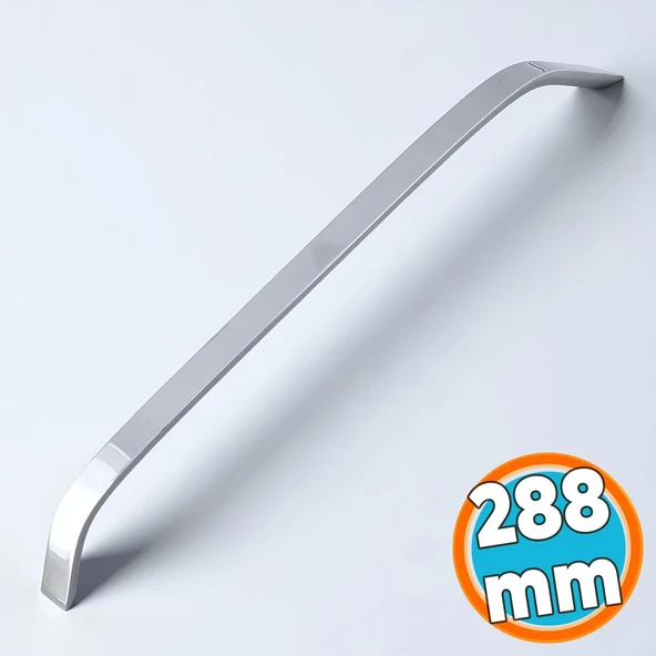 Mobilya Çekmece Mutfak Dolabı Dolap Kulpları Kulb Kulpu Krom Gümüş Metal Kulp 288 mm - 28.8 cm ürün görseli 1