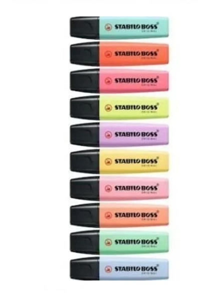 Boss Original Fosforlu Kalem 10 Pastel Renk Set ürün görseli 1