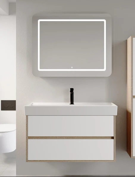 Denko Forever 100 cm (Beyaz) Banyo Dolabı Takımı ürün görseli 1