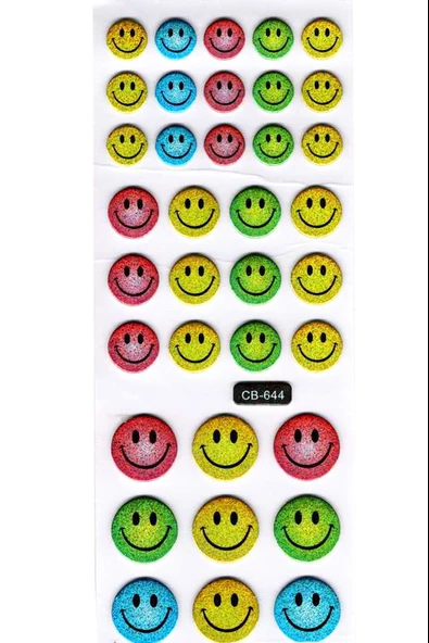 Sticker Kabartmalı Sticker Defter Planlayıcı Etiket (cb644) 16x7 cm- Karışık Gülenyüz ürün görseli 1
