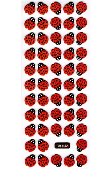 Sticker Kabartmalı Sticker Defter Planlayıcı Etiket (cb642) 16x7 cm- Mini Uğur Böceği ürün görseli 1