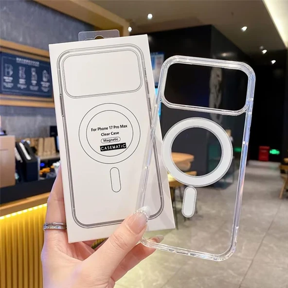 Apple Iphone 17 Uyumlu Magsafe Wireless Kablosuz Şarj Destekli Şeffaf Sert Koruma Kapak ürün görseli 1