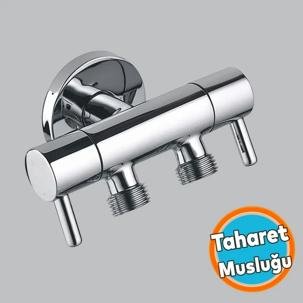 Taharet Musluğu Lüks Ara Musluk Modern Tasarım Krom Kaplama Dayanıklı Şık Banyo Tuvalet Su Musluğu ürün görseli 1