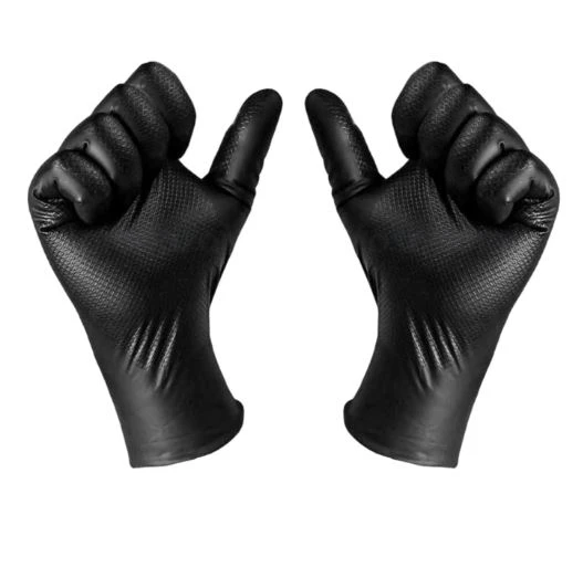ELMAS DOKULU SİYAH KALIN HİJYENİK NİTRİL ELDİVEN X-LARGE 50 ADET ürün görseli 1