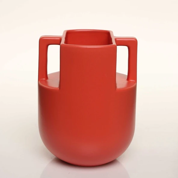 HANDLE KIRMIZI VAZO ORTA 16*16*20 CM AK.JL0038 ürün görseli 1