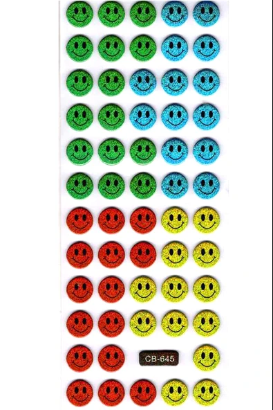 Sticker Kabartmalı Sticker Defter Planlayıcı Etiket (cb645) 16x7 cm- Renkli Gülenyüz ürün görseli 1
