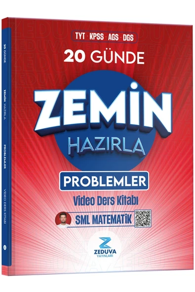 Zeduva Yayınları SML Matematik TYT KPSS AGS DGS 20 Günde Zemin Hazırla Problemler Video Ders Kitabı ürün görseli 1