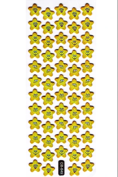 Sticker Kabartmalı Sticker Defter Planlayıcı Etiket (cb649) 16x7 cm- Sevimli Sarı Yıldız ürün görseli 1