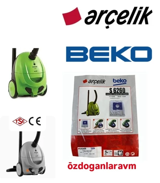 Arçelik Beko S 6260 BKS 1330 Toz Torbası 5 Adet ürün görseli 1