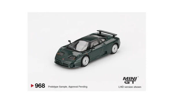 Mini GT 968 Bugatti EB110 GT Verde Scuro 1/64 Model Araba - Resim 2
