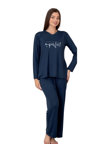 26613-limissi v yaka kadın pijama takımı ürün görseli 1
