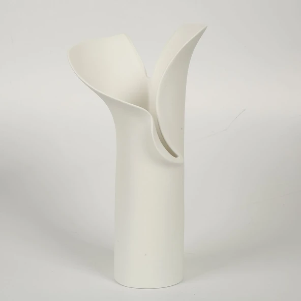 BEYAZ LİLYUM VAZO 10*19*35 CM AK.JM00014 ürün görseli 1