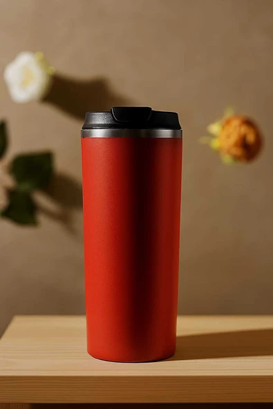 Thermohis 5360 Devrilmez Çelik Termos Bardak KIRMIZI ürün görseli 1