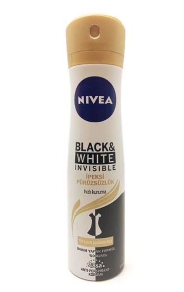 Nivea Black & White Invisible Deodorant For Women İpeksi Pürüzsüzlük 150 ml ürün görseli 1