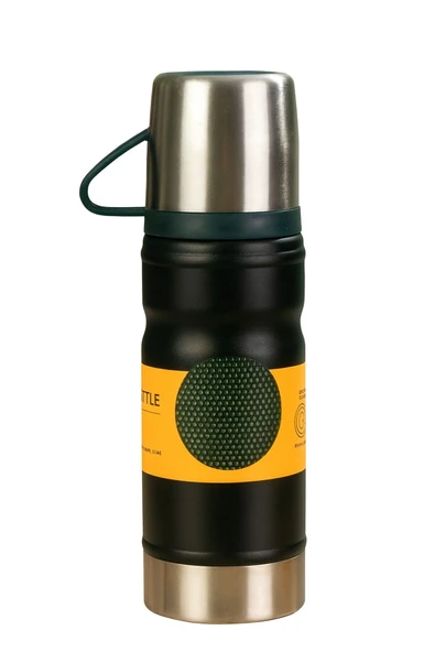 Thermohis 6161 Çelik Termos Bardaklı SİYAH ürün görseli 1