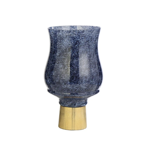 BLUE MOZAİK GOLD KAİDELİ VAZO BÜYÜK 20*20*36 CM AK.JB0152 ürün görseli 1