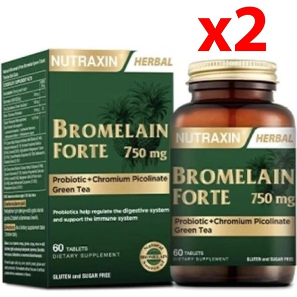 Nutraxin Bromelain Forte 60 Tablet - 2 Adet ürün görseli 1