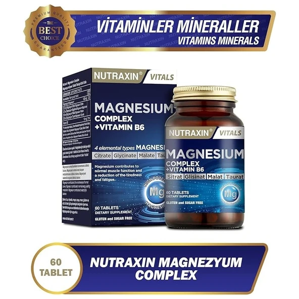 Nutraxin Magnezyum Complex+ Vitamin B6 60 Tablet - Resim 3