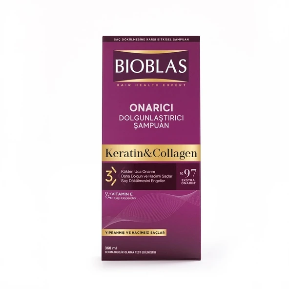 Bibolas Keratin Collagen Onarıcı Dolgunlaştırıcı Şampuan 360 ml ürün görseli 1